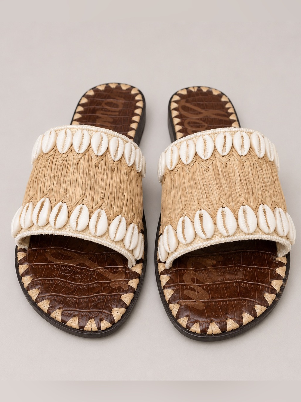 Sam Edelman Gale Shell-Embellished Slide Sandals - Picture 2 of 8